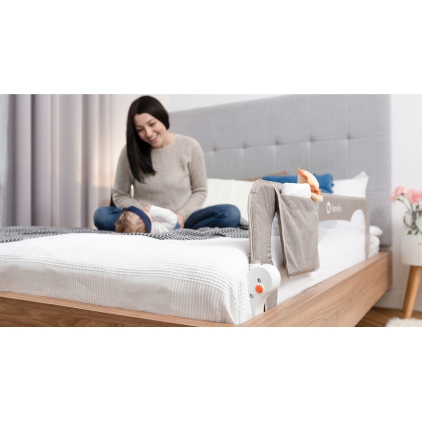 Lionelo - Barrera de seguridad para la cama EVA gris