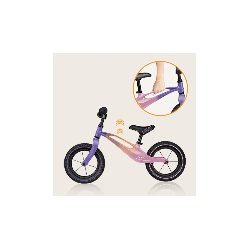 Lionelo - Bicicleta sin pedales BART AIR morado/rosa