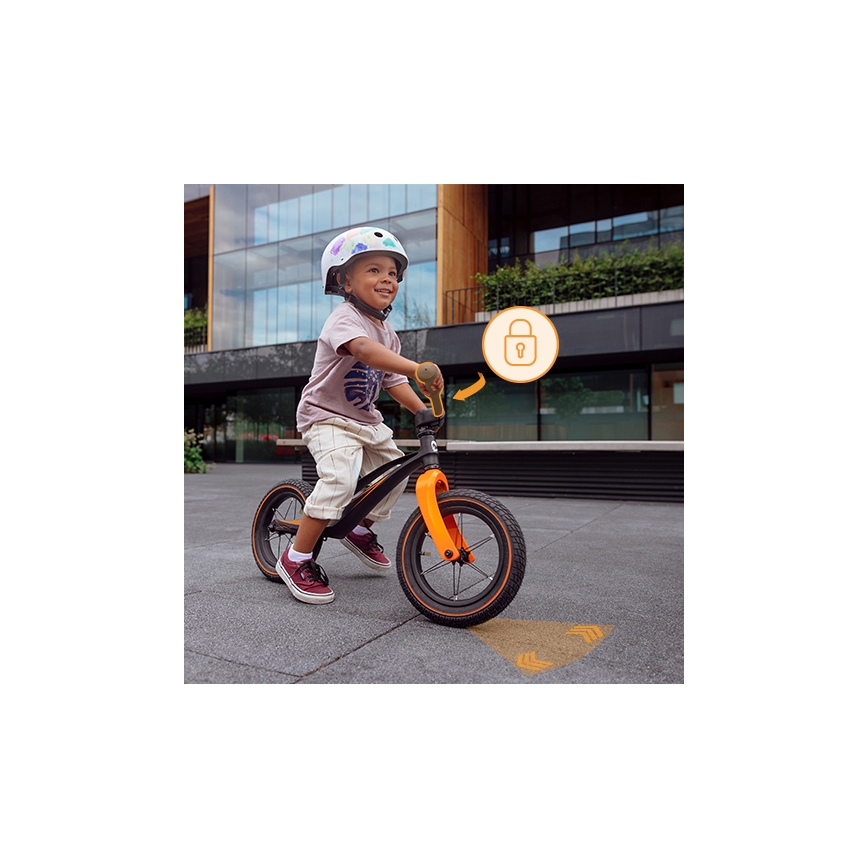 Lionelo - Bicicleta sin pedales BART AIR negro/naranja