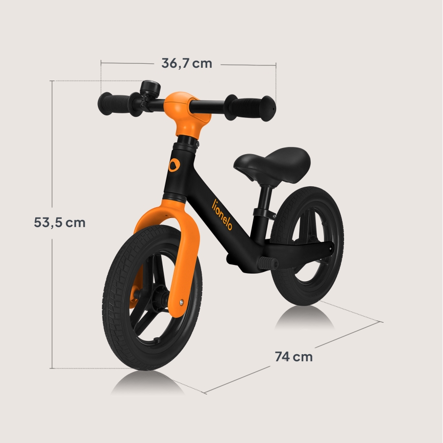 Lionelo - Bicicleta sin pedales TONI negro y naranja