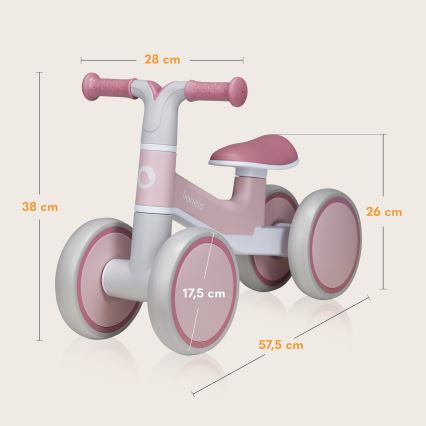 Lionelo - Bicicleta sin pedales VILLY Pink Rose