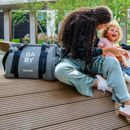 Lionelo - Bolsa de pañales para cochecito IDA Grey Concrete