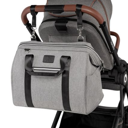 Lionelo - Bolsa de pañales para cochecito IDA Grey Concrete