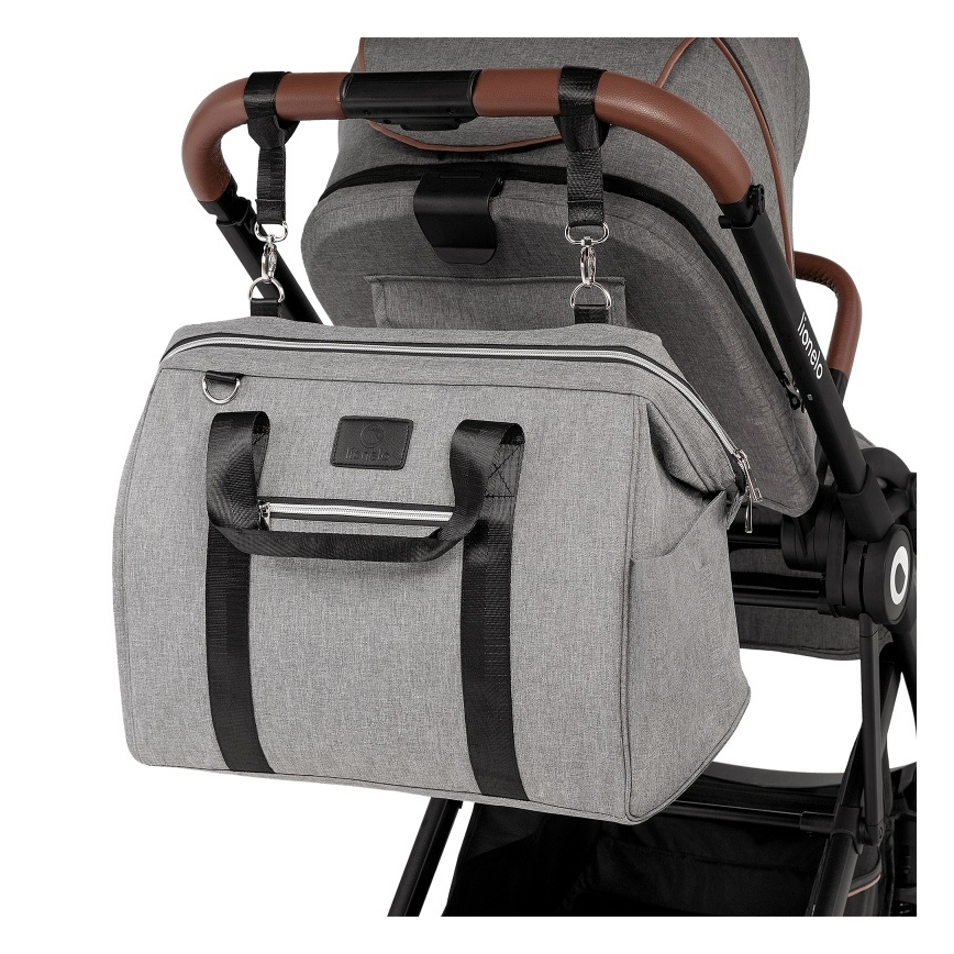 Lionelo - Bolsa de pañales para cochecito IDA Grey Concrete