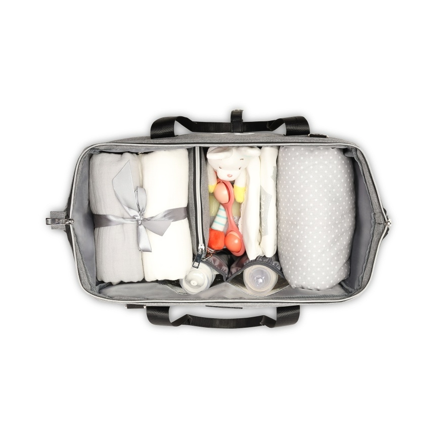 Lionelo - Bolsa de pañales para cochecito IDA Grey Concrete