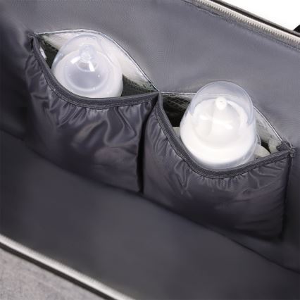 Lionelo - Bolsa de pañales para cochecito IDA Grey Concrete