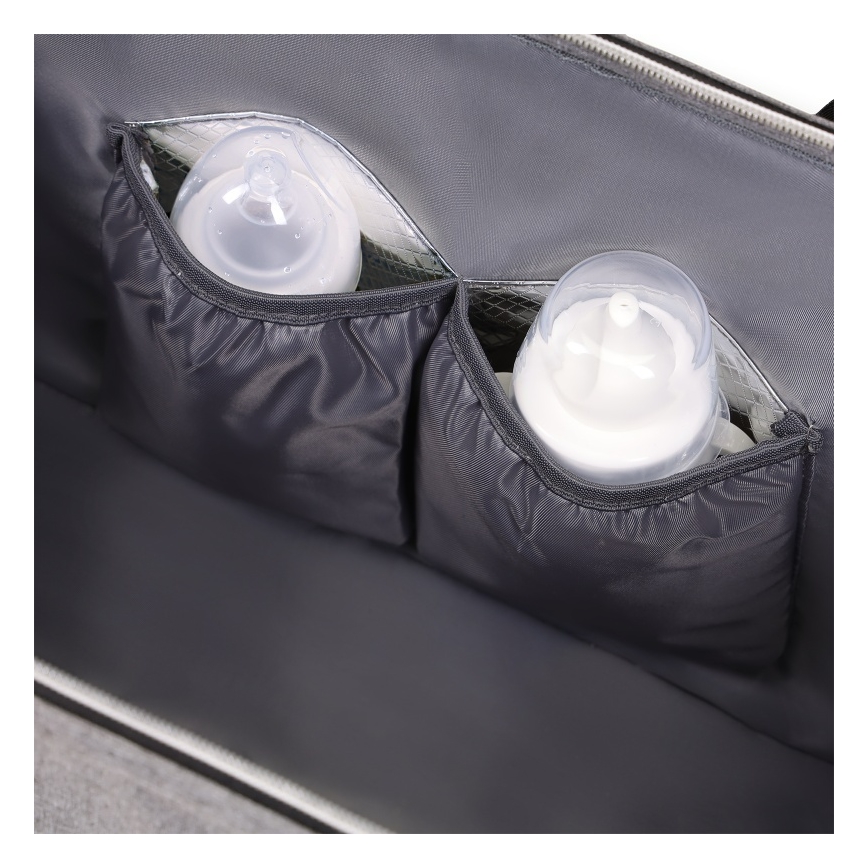 Lionelo - Bolsa de pañales para cochecito IDA Grey Concrete
