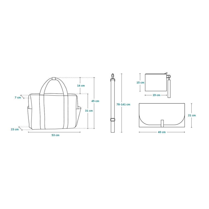 Lionelo - Bolsa de pañales para cochecito IDA Grey Concrete