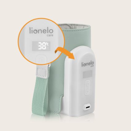 Lionelo - Calentador de biberones recargable THERMUP GO EVO 18W/5V verde/blanco