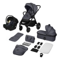 Lionelo - Carrito combinable 3 en 1 LAYLA Gris Piedra