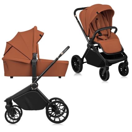 Lionelo - Cochecito combinable 2 en 1 MIKA PLUS Marrón Óxido