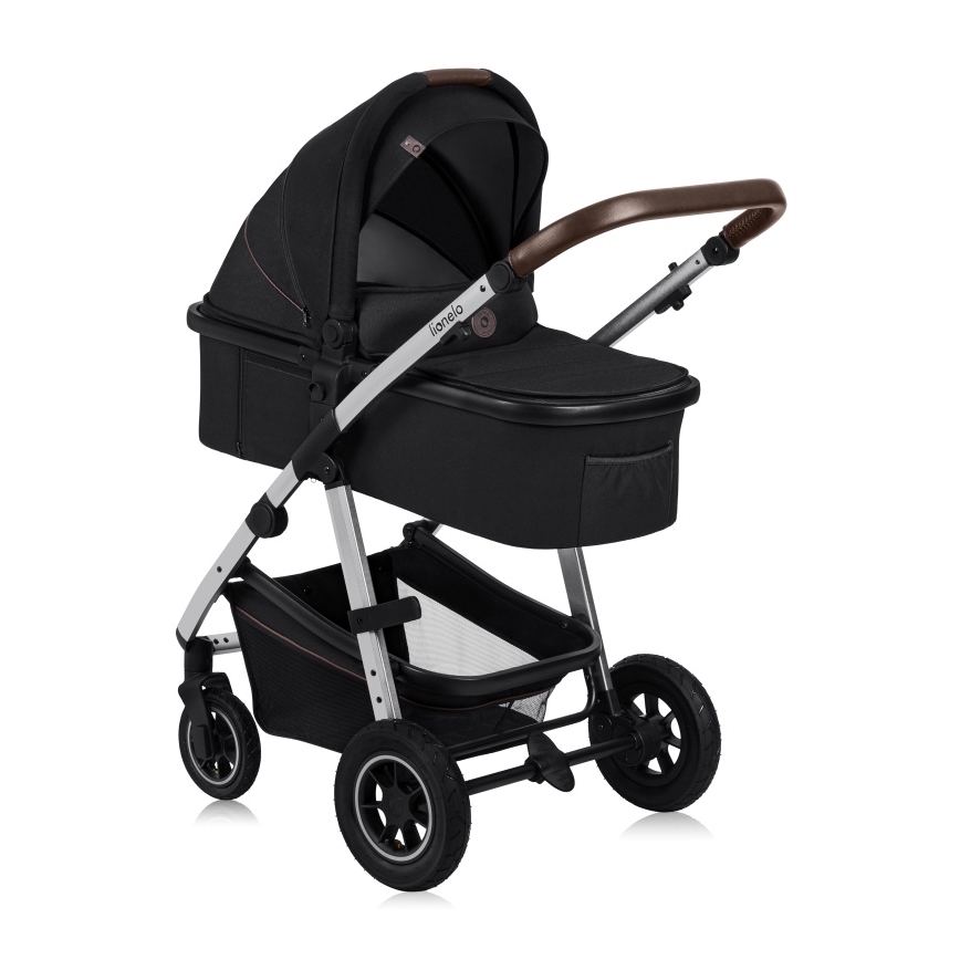 Lionelo - Cochecito combinable 3 en 1 AMBER Negro/Plateado