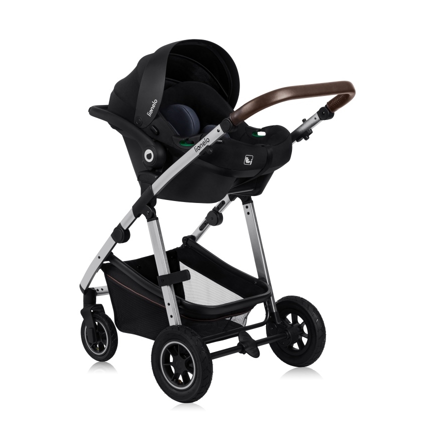 Lionelo - Cochecito combinable 3 en 1 AMBER Negro/Plateado