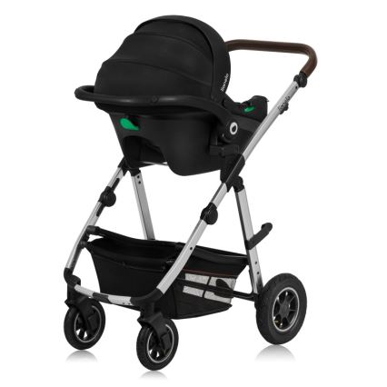 Lionelo - Cochecito combinable 3 en 1 AMBER Negro/Plateado