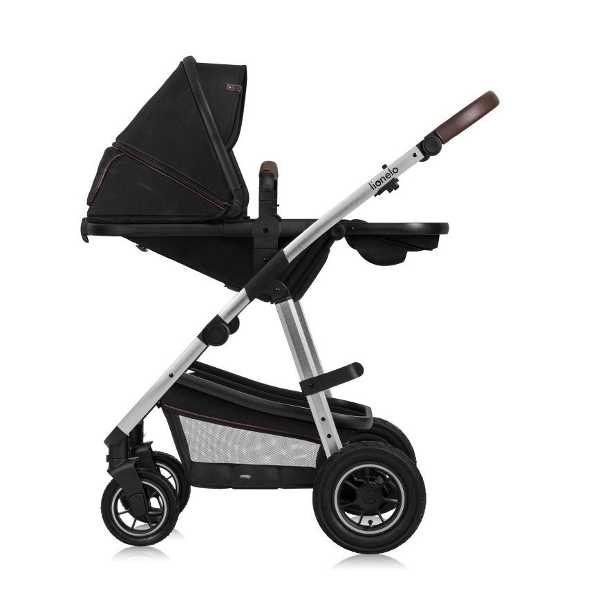 Lionelo - Cochecito combinable 3 en 1 AMBER Negro/Plateado