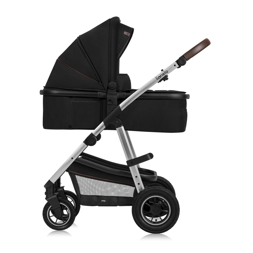 Lionelo - Cochecito combinable 3 en 1 AMBER Negro/Plateado