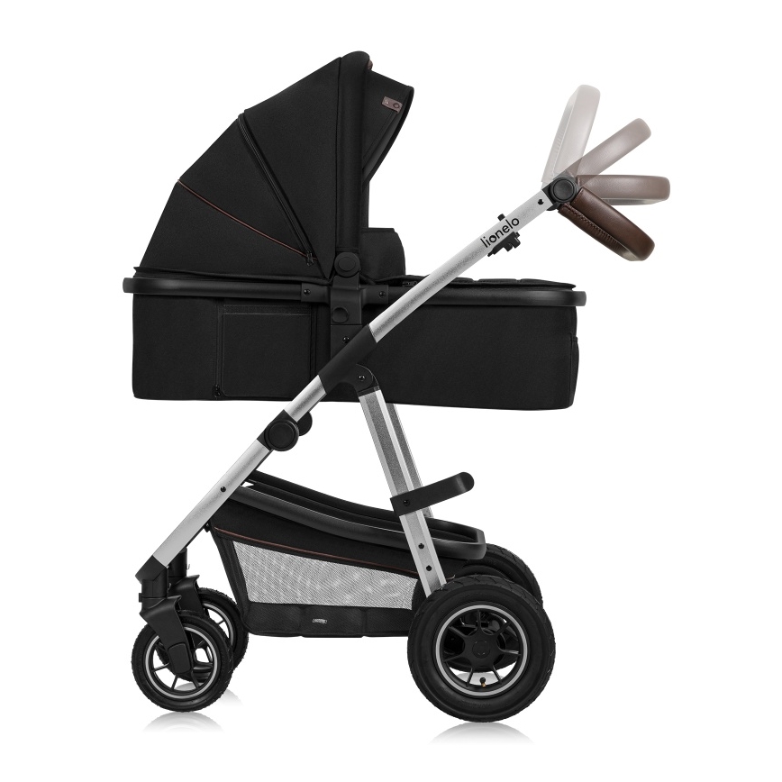 Lionelo - Cochecito combinable 3 en 1 AMBER Negro/Plateado