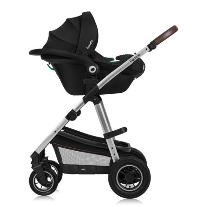 Lionelo - Cochecito combinable 3 en 1 AMBER Negro/Plateado