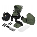 Lionelo - Cochecito combinable 3 en 1 MIKA PLUS Verde oliva