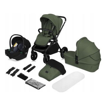 Lionelo - Cochecito combinable 3 en 1 MIKA PLUS Verde oliva