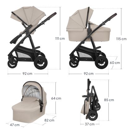 Lionelo - Cochecito combinado 3 en 1 BIANKA Beige Sand