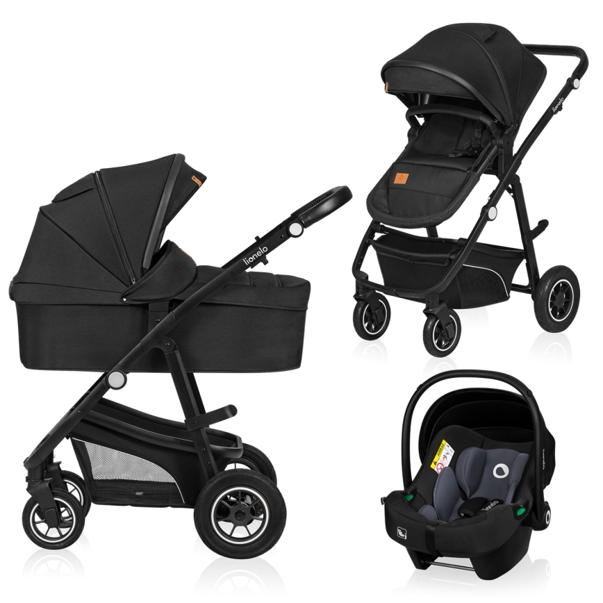 Lionelo - Cochecito combinado 3 en 1 BIANKA Black Onyx