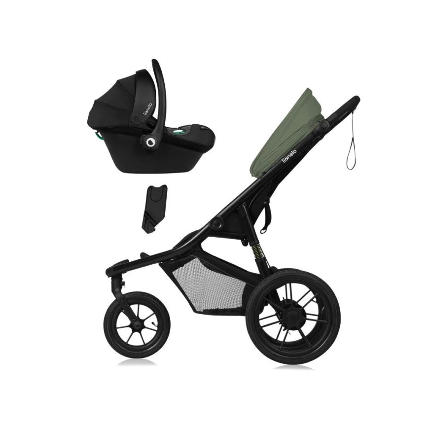 Lionelo - Cochecito deportivo AZURA negro/verde