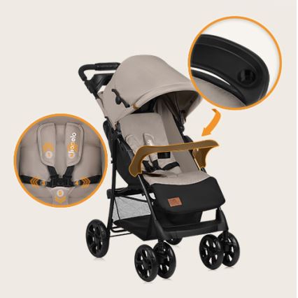 Lionelo - Cochecito deportivo EMMA PLUS beige/negro