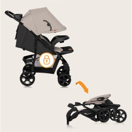 Lionelo - Cochecito deportivo EMMA PLUS beige/negro