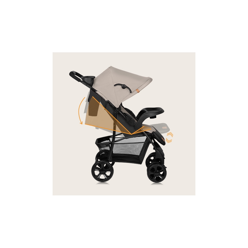 Lionelo - Cochecito deportivo EMMA PLUS beige/negro