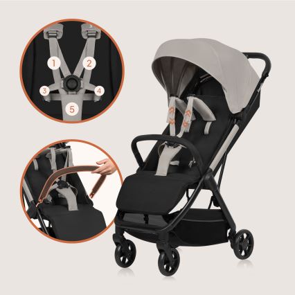 Lionelo - Cochecito deportivo JULIE AIR Beige Arena