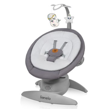 Lionelo - Columpio para bebé con melodía MELL Grey Stone 4xAA + control remoto