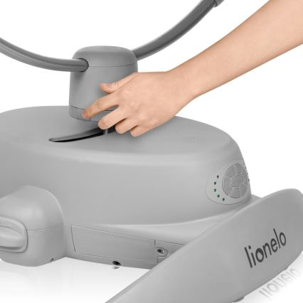 Lionelo - Columpio para bebé con melodía MELL Grey Stone 4xAA + control remoto