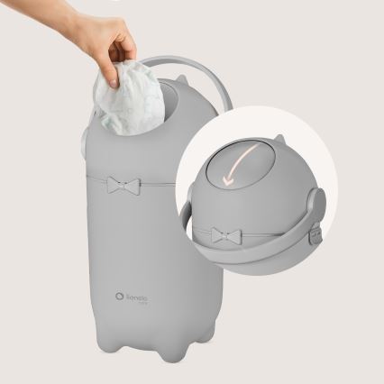 Lionelo - Cubo para pañales PUREBIN 10 l Gris