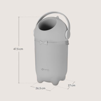 Lionelo - Cubo para pañales PUREBIN 10 l Gris