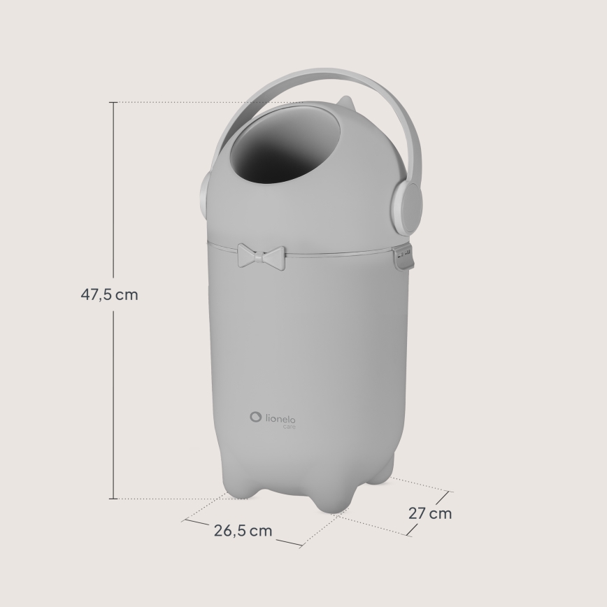 Lionelo - Cubo para pañales PUREBIN 10 l Gris