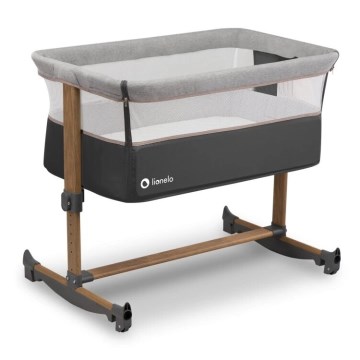 Lionelo - Cuna 3 en 1 LEONIE gris/negro