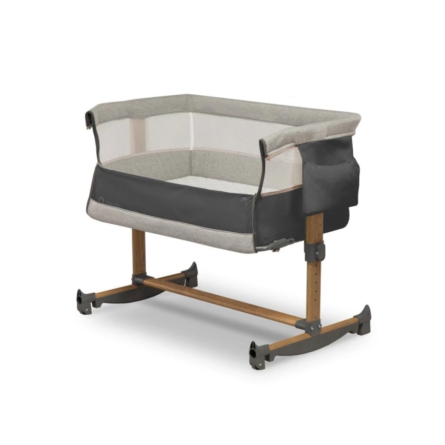 Lionelo - Cuna 3 en 1 LEONIE gris/negro