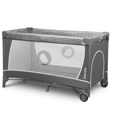 Lionelo - Cuna de viaje FLOWER Gris estilo escandinavo