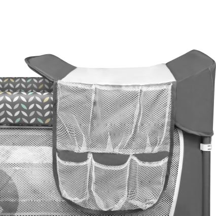 Lionelo - Cuna de viaje FLOWER Gris estilo escandinavo