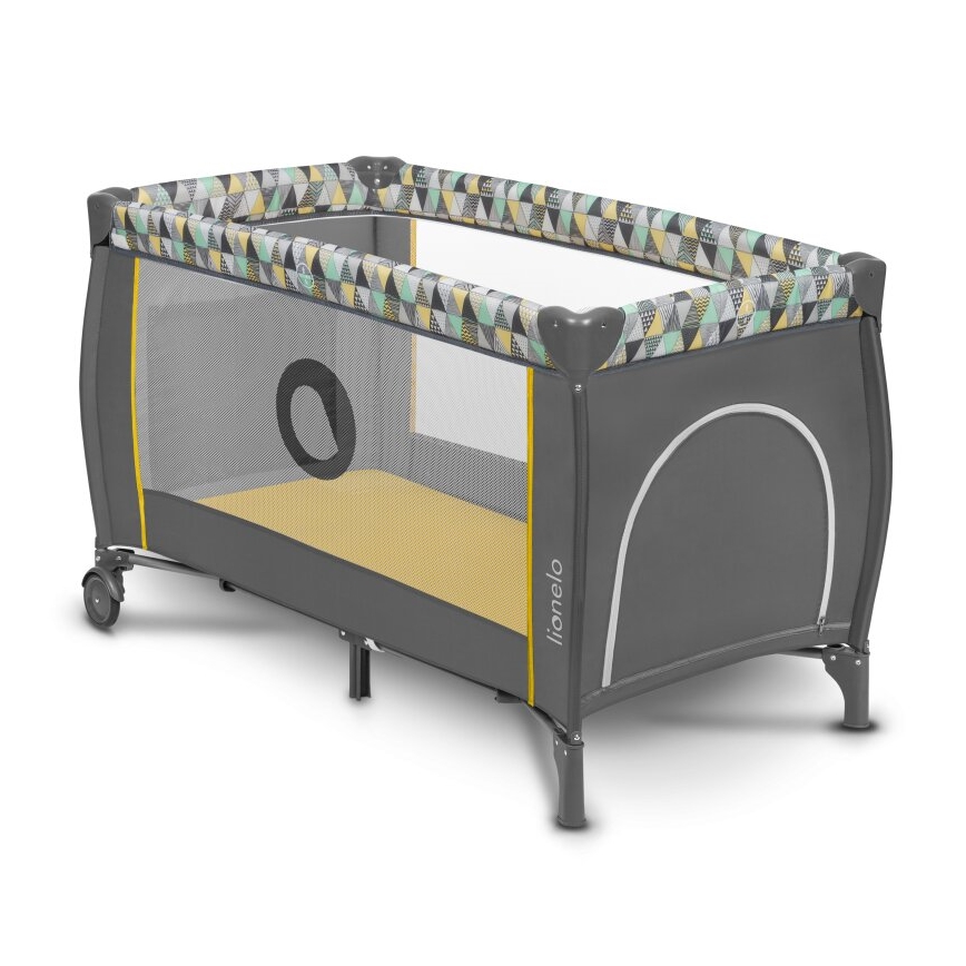 Lionelo - Cuna de viaje SVEN PLUS gris/amarilla