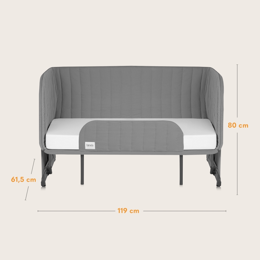 Lionelo - Cuna para bebé 5 en 1 THOMI PLUS Gris Hormigón