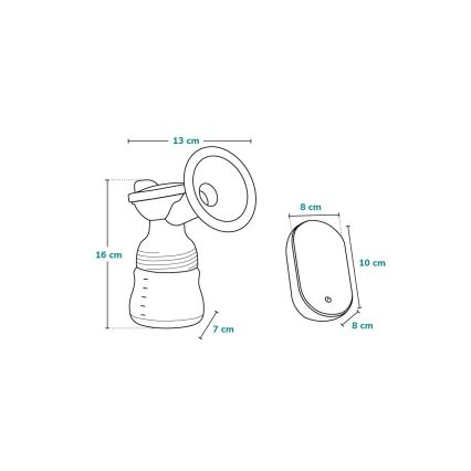 Lionelo - Extractor eléctrico recargable de leche materna FIDI GO 5V 1200 mAh 150ml