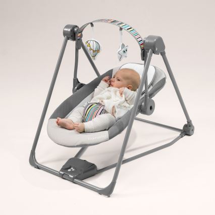Lionelo - Hamaca para bebé OTTO 4xLR14 Cozy Grey