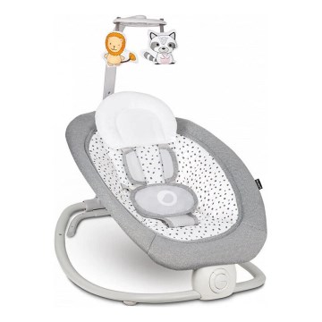 Lionelo - Hamaca vibratoria para bebés con melodía PASCAL 2xAA gris