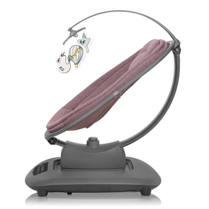 Lionelo - Mecedora infantil con melodía BLOSSOM Pink Mauve + control remoto