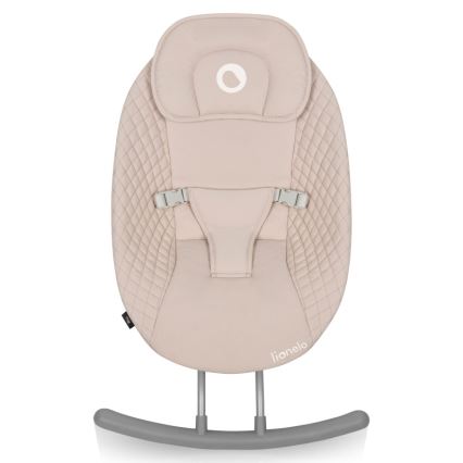 Lionelo - Mecedora infantil con melodía RIO 4xC Beige Latte + mando a distancia
