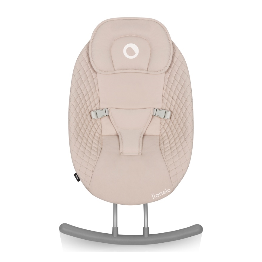 Lionelo - Mecedora infantil con melodía RIO 4xC Beige Latte + mando a distancia