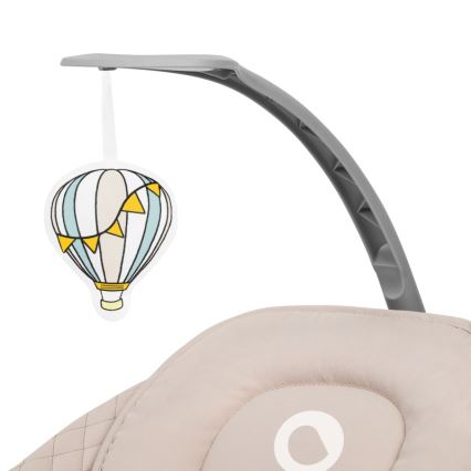 Lionelo - Mecedora infantil con melodía RIO 4xC Beige Latte + mando a distancia
