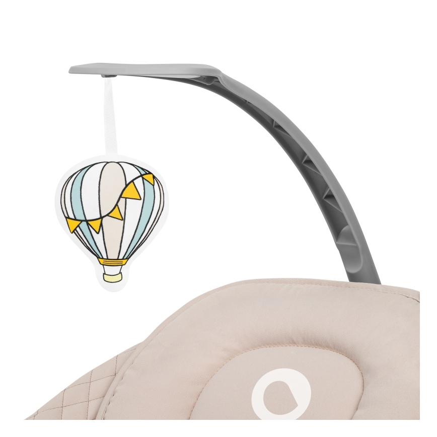 Lionelo - Mecedora infantil con melodía RIO 4xC Beige Latte + mando a distancia